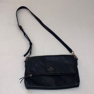 kate spade Black Pebbled Leather Crossbody w/Hidden Pocket